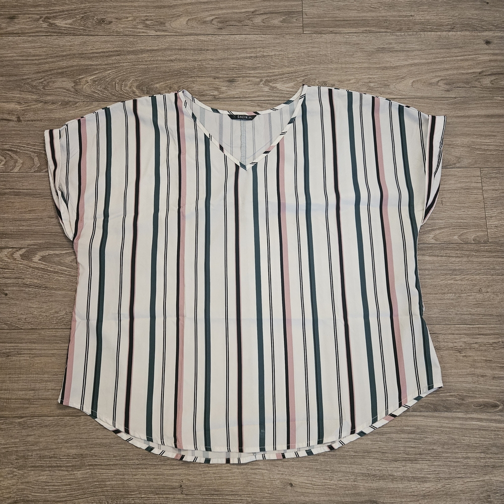 SHEIN Striped‎ V-Neck Women's Top
